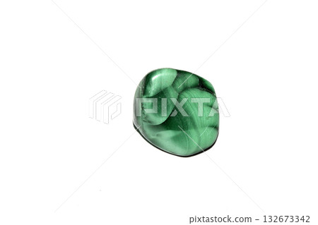 Close up of a healing crystal quartz rock stone on white background 132673342