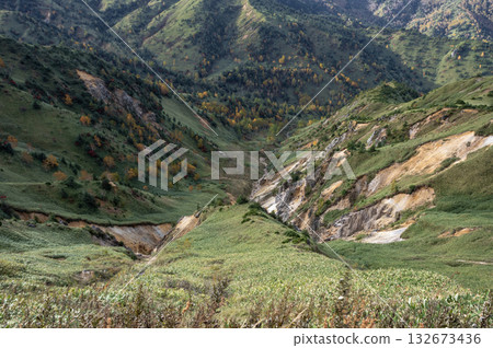 Autumn scenery at Shibu Pass in Shiga Kogen 132673436