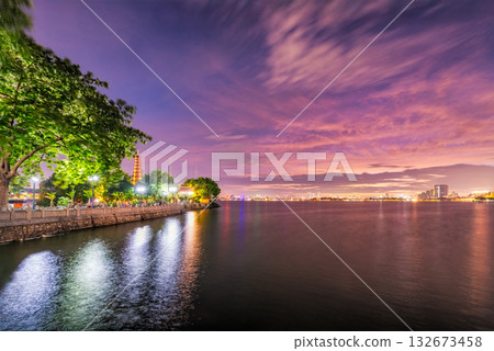 Tran Quoc Pagoda at Sunset, Hanoi, Vietnam Tran Quoc Pagoda at Sunset, Hanoi, Vietnam 132673458