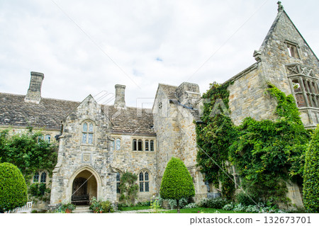 Historic stone buildings and beautifully manicured gardens in Nyman Park, on the outskirts of London Historic stone buildings and beautifully manicured gardens in Nyman Park, on the outskirts of London 132673701