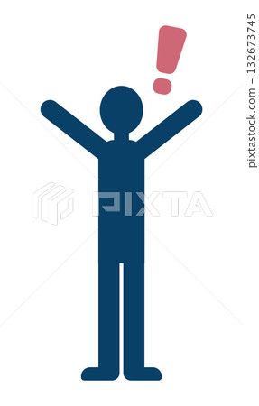 Illustration of an exclamation point and a human body Illustration of an exclamation point and a human body 132673745