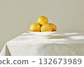 Grapefruit in plate 132673989