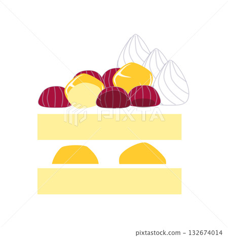 紫薯栗子蛋糕切塊 132674014