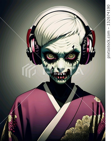 身穿和服的殭屍 132674190