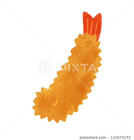 Fried shrimp watercolor hand-drawn vector illustration Fried shrimp watercolor hand-drawn vector illustration 132674255
