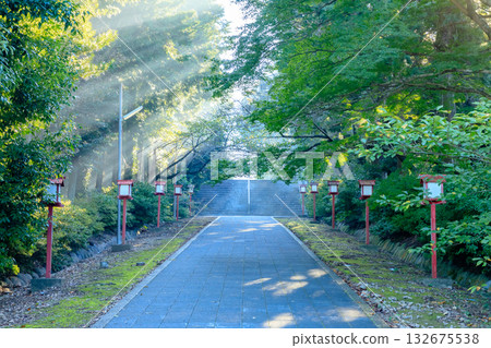 長崎縣雲仙市橘神社初秋景色 132675538