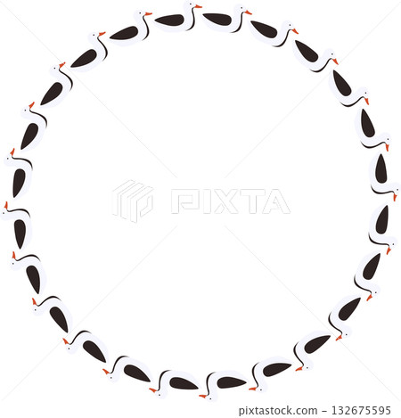 Simple swimming duck frame. Cartoon duck floating on water. Wildlife bird on white background template Simple swimming duck frame. Cartoon duck floating on water. Wildlife bird on white background template 132675595