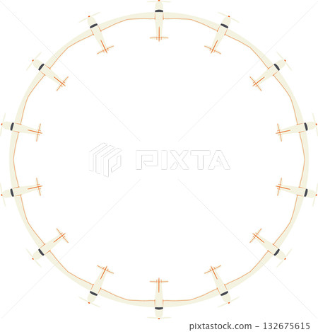 Airplane plane frame. Aeroplane simple template empty space for your text. Baby shower design 132675615