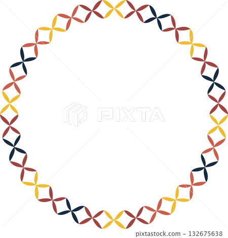 Vector colorful round frame for text. Modern Art graphic template. Geometric empty frame Vector colorful round frame for text. Modern Art graphic template. Geometric empty frame 132675638