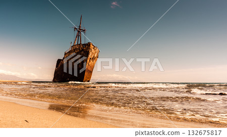 The famous shipwreck near Gythio Greece 132675817