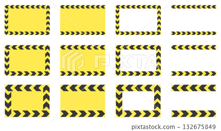 Vector illustration set of warning and attention frame icons 132675849