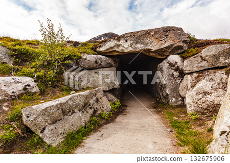 Vedahaugane entrance to bear cave, Norway 132675906