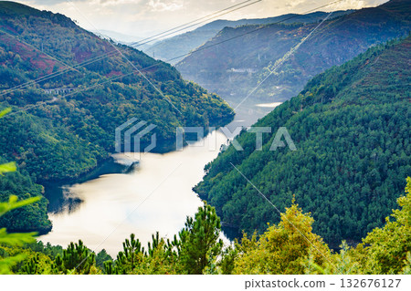 Mountain view. River Sil Canyon in Galicia Spain 132676127