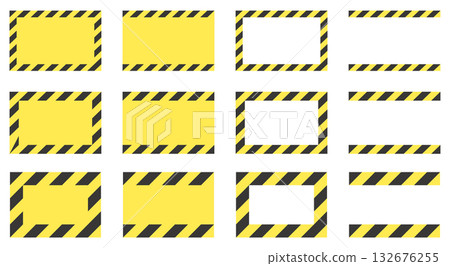 Vector illustration set of warning and attention frame icons 132676255
