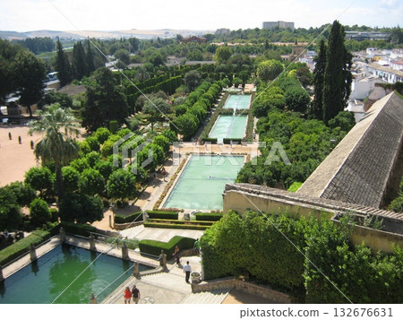 View overlooking the Alcazar Gardens of Cordoba View overlooking the Alcazar Gardens of Cordoba 132676631