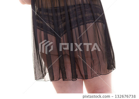 Fat woman in lingerie back view. Fat woman in lingerie back view. 132676738