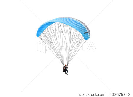Bright colorful parachute on white background, isolated. 132676860