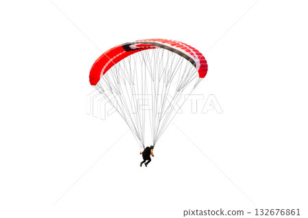 Bright colorful parachute on white background, isolated. 132676861