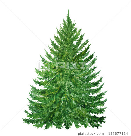 Watercolor Christmas tree. Hand painted New year tree isolated on white background. Holiday illustration for design, gift wrapping paper, cards, invitations Watercolor Christmas tree. Hand painted New year tree isolated on white background. Holiday illustration for design, gift wrapping paper, cards, invitations 132677114
