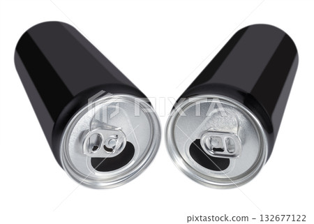 Aluminium jars on a white background Aluminium jars on a white background 132677122