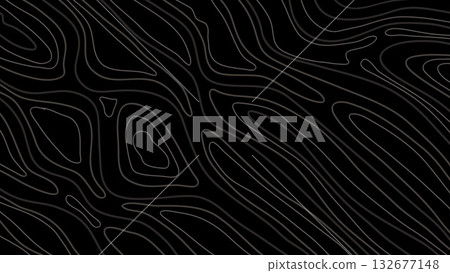 Abstract nature topographic contours with gray lines on black background illustration Abstract nature topographic contours with gray lines on black background illustration 132677148