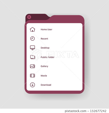 Smartphone File Explorer App User Interface Vector Illustration Smartphone File Explorer App User Interface Vector Illustration 132677242
