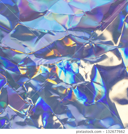 Abstract iridescent foil texture with rainbow shine for vibrant modern design and background Abstract iridescent foil texture with rainbow shine for vibrant modern design and background 132677662