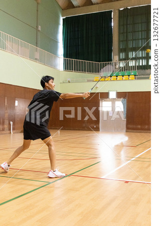 Badminton club activity scene 132677721