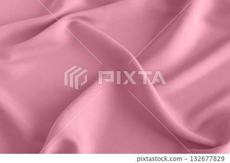 Soft pink satin fabric with flowing folds for fashion, design, and background use Soft pink satin fabric with flowing folds for fashion, design, and background use 132677829