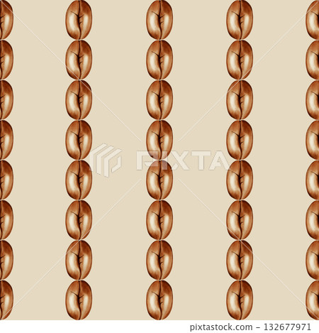 Seamless hand-painted watercolor pattern of roasted coffee beans. Great for coffee shop branding, menu design, product packaging, and cafe backgrounds. Seamless hand-painted watercolor pattern of roasted coffee beans. Great for coffee shop branding, menu design, product packaging, and cafe backgrounds. 132677971