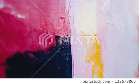Abstract textured painting in vibrant colors on canvas 132678866