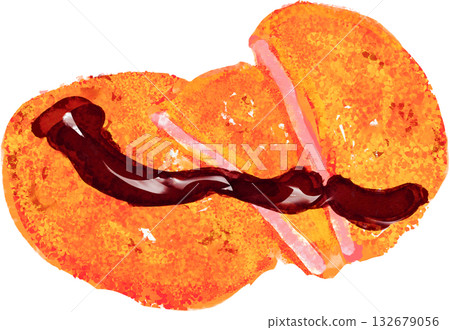 Ham cutlet illustration Ham cutlet illustration 132679056