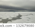 Sea ice in the Barents Sea near Franz Josef Land in summer  132679080