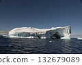 Beautiful view of blue icebergs in Antarctica 132679089