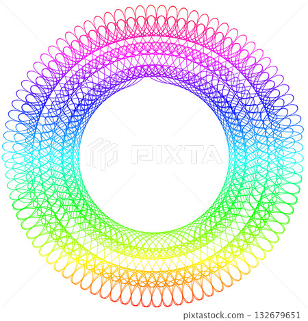 Simple rainbow line frames with double stroke. Monogram blank for text decoration. 132679651