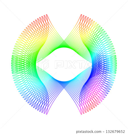 Simple rainbow line frames with double stroke. Monogram blank for text decoration. 132679652