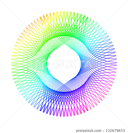 Simple rainbow line frames with double stroke. Monogram blank for text decoration. 132679653