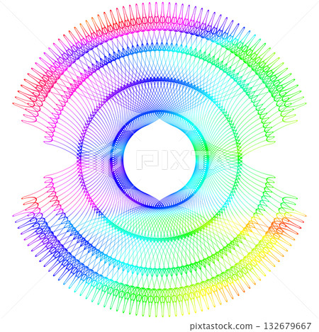 Simple rainbow line frames with double stroke. Monogram blank for text decoration. 132679667