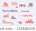 Valentine day stickers and elements. Love concept. Illustrations for social network, web design, mobile messages, social media, online communication, cards and printed material. Valentine day stickers and elements. Love concept. Illustrations for social network, web design, mobile messages, social media, online communication, cards and printed material. 132680326