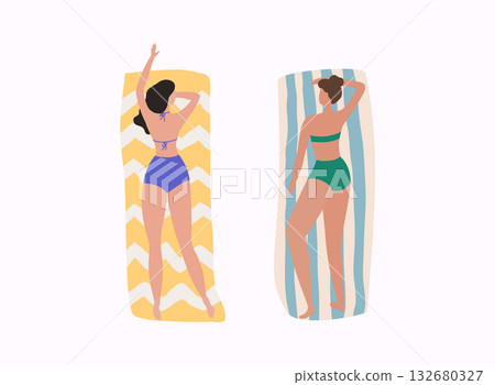 Women on the beach. Summer holiday. Women on the beach. Summer holiday. 132680327