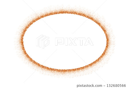 Oval bronze glitter frame isolated on white. Elegant sparkling confetti border. Vector festive template Oval bronze glitter frame isolated on white. Elegant sparkling confetti border. Vector festive template 132680566