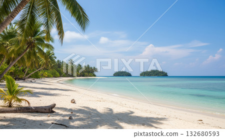 Spectacular coastal scenery of a tropical resort 132680593