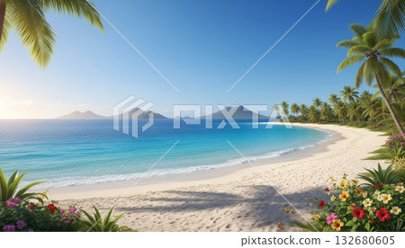Spectacular coastal scenery of a tropical resort 132680605
