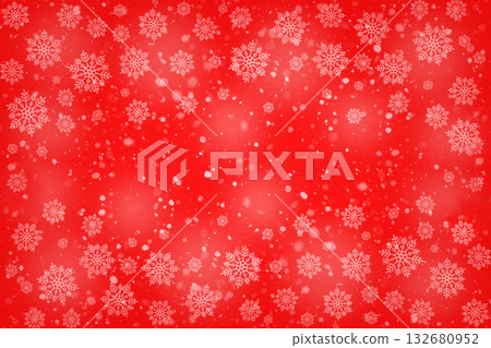 Red winter backdrop with white snowflakes and soft bokeh for festive holiday visuals Red winter backdrop with white snowflakes and soft bokeh for festive holiday visuals 132680952