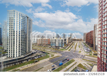 View from the window of new buildings and crossroads in Minsk, Belarus View from the window of new buildings and crossroads in Minsk, Belarus 132681519