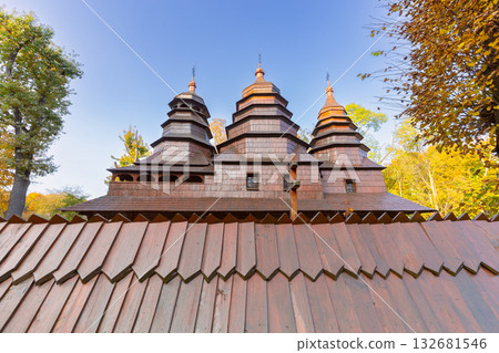 Wooden Church in Carpathians, Ukraine 132681546