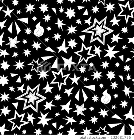 Fire Stars Seamless Pattern Vector Fire Stars Seamless Pattern Vector 132681756