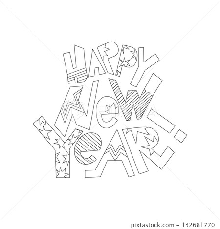 Happy New Year Lettering Clipart Happy New Year Lettering Clipart 132681770