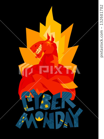 Fire Horse Bodybuilder Vector Illustration Fire Horse Bodybuilder Vector Illustration 132681782
