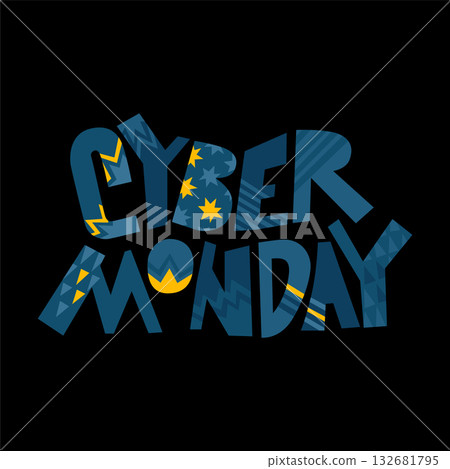 Cyber Monday Lettering Clipart 132681795